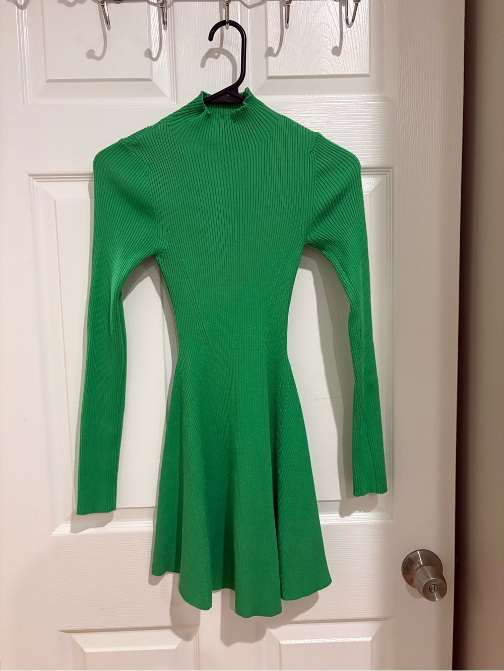 Green long sleeve sweater dress